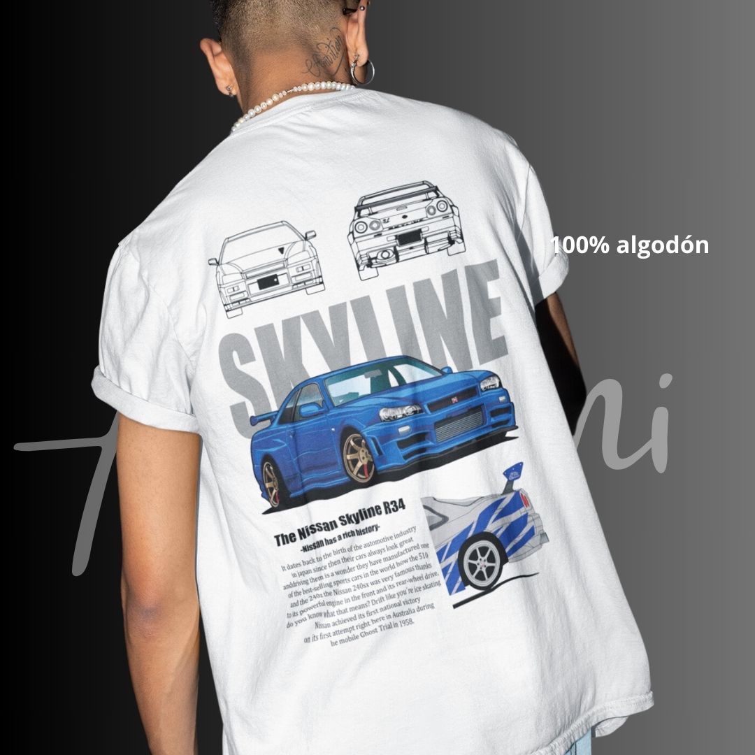 Skyline azul- Playera